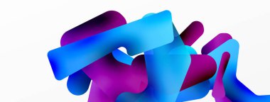 Renkli parlak soyut şekiller kompozisyonu. Duvar kağıdı, afiş, arkaplan, kart, kitap illüstrasyonu, iniş sayfası için dijital ağ geleceksel şablonu