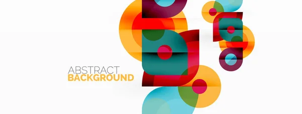 Colorful Shapes Circles Triangles Background Minimal Geometric Template Wallpaper Banner — ストックベクタ