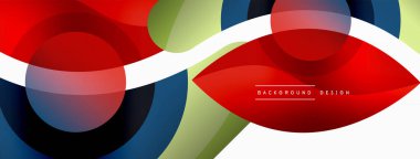 Yaratıcı geometrik duvar kağıdı. Asgari soyut arkaplan. Duvar kağıdı arkaplanı veya iniş sayfası için daire dalga ve yuvarlak şekiller kompozisyon vektör çizimi