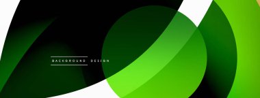 Renkli geometrik şekilli soyut arkaplan. Yuvarlak şekilli, daire ve çizgilerle çok güzel bir arka plan. Geometrik tasarım. Vektör illüstrasyonu