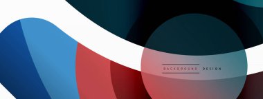 Renkli geometrik şekilli soyut arkaplan. Yuvarlak şekilli, daire ve çizgilerle çok güzel bir arka plan. Geometrik tasarım. Vektör illüstrasyonu