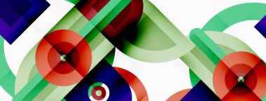 Yaratıcı geometrik duvar kağıdı. Yuvarlak şekilli asgari geometrik arka plan. Duvar kağıdı, afiş, arkaplan veya iniş için moda tekno iş şablonu