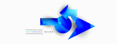 Minimum geometrik soyut arkaplan. İlkel şekiller kompozisyon arkaplanı. Duvar kağıdı, afiş, arkaplan veya iniş için moda tekno iş şablonu