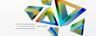 3d üçgen soyut arkaplan. Temel şekil teknolojisi ya da iş konsepti bileşimi. Duvar kağıdı, afiş, arkaplan veya iniş için moda tekno iş şablonu