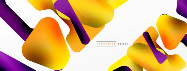 Colorful Bright Abstract Shapes Composition Digital Web Futuristic Template Wallpaper — Stock Vector