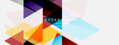 Renkli üçgen bileşimi, geometrik soyut arkaplan. Tekno veya iş konsepti, duvar kağıdı, afiş, arkaplan, iniş sayfası deseni