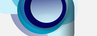 Vektör yuvarlak şekilli daireler minimum geometrik arkaplan. Duvar kağıdı afişi veya iniş sayfası için vektör illüstrasyonu