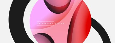 Yaratıcı geometrik duvar kağıdı. Asgari soyut arkaplan. Duvar kağıdı arkaplanı veya iniş sayfası için daire ve dalga kompozisyon vektör çizimi