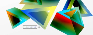 3d üçgen soyut arkaplan. Temel şekil teknolojisi ya da iş konsepti bileşimi. Duvar kağıdı, afiş, arkaplan veya iniş için moda tekno iş şablonu