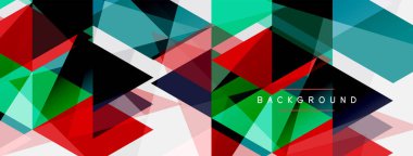 Renkli üçgen bileşimi, geometrik soyut arkaplan. Tekno veya iş konsepti, duvar kağıdı, afiş, arkaplan, iniş sayfası deseni