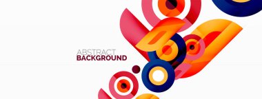 Soyut yuvarlak şekiller arka plan. Minimalist dekorasyon. Çemberleri ve halkaları olan geometrik arkaplan