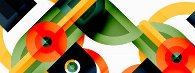 Yaratıcı geometrik duvar kağıdı. Yuvarlak şekilli asgari geometrik arka plan. Duvar kağıdı, afiş, arkaplan veya iniş için moda tekno iş şablonu