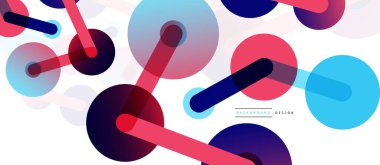 Soyut arkaplan. Yuvarlak noktalar çizgilerle birleşti. Duvar kağıdı, afiş, arkaplan veya iniş için moda tekno iş şablonu