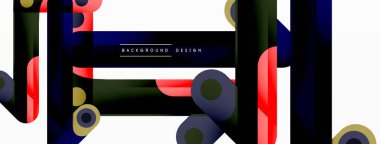 Renkli dinamik kompozisyon. Duvar kağıdı, afiş veya iniş için geometrik yaratıcı arkaplan