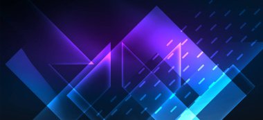 Arka plan duvar kağıtları, parlak çizgiler ve geometrik şekiller. Yapay Zeka teknolojisi, engelleme zinciri, iletişim, 5G, bilim, iş ve teknoloji konsepti için koyu duvar kağıdı