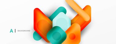 Minimum geometrik soyut arkaplan. Renkli geometrik bloklar. Çizgiler, kareler ve üçgenler duvar kağıdı bileşimi