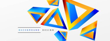 3d üçgen soyut arkaplan. Temel şekil teknolojisi ya da iş konsepti bileşimi. Duvar kağıdı, afiş, arkaplan veya iniş için moda tekno iş şablonu