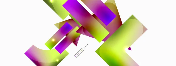 Dinamik Bileşim Parlak Geometrik Şekiller Soyut Arkaplan Duvar Kağıdı Afiş — Stok Vektör
