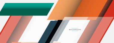 Vektör arkaplanı. Gölge efektli soyut örtüşen renk çizgileri tasarımı. Duvar kağıdı afişi için resim arkaplanı veya iniş sayfası