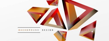 3d üçgen soyut arkaplan. Temel şekil teknolojisi ya da iş konsepti bileşimi. Duvar kağıdı, afiş, arkaplan veya iniş için moda tekno iş şablonu