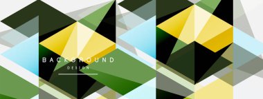 Renkli üçgen bileşimi, geometrik soyut arkaplan. Tekno veya iş konsepti, duvar kağıdı, afiş, arkaplan, iniş sayfası deseni