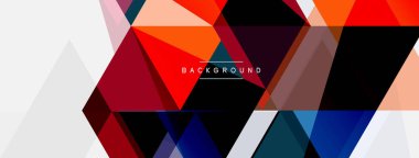 Renkli üçgen bileşimi, geometrik soyut arkaplan. Tekno veya iş konsepti, duvar kağıdı, afiş, arkaplan, iniş sayfası deseni