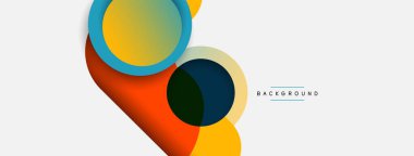 Vektör yuvarlak şekilli daireler minimum geometrik arkaplan. Duvar kağıdı afişi veya iniş sayfası için vektör illüstrasyonu