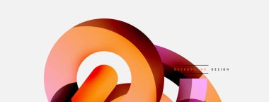 Yuvarlak şekiller daireler ve diğer geometrik şekiller. Duvar kağıdı afişi arkaplan kartı veya iniş sayfası için vektör illüstrasyonu