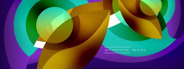 Yaratıcı geometrik duvar kağıdı. Asgari soyut arkaplan. Duvar kağıdı arkaplanı veya iniş sayfası için daire dalga ve yuvarlak şekiller kompozisyon vektör çizimi