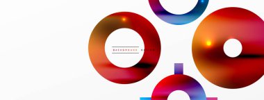 Minimum geometrik soyut arkaplan. Çember, çizgi ve yuvarlak şekiller tasarımı. Duvar kağıdı, afiş, arkaplan veya iniş için moda tekno iş şablonu