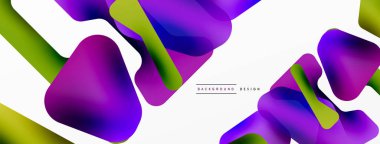 Renkli parlak soyut şekiller kompozisyonu. Duvar kağıdı, afiş, arkaplan, kart, kitap illüstrasyonu, iniş sayfası için dijital ağ geleceksel şablonu