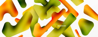 Renkli parlak soyut şekiller kompozisyonu. Duvar kağıdı, afiş, arkaplan, kart, kitap illüstrasyonu, iniş sayfası için dijital ağ geleceksel şablonu