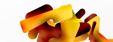 Renkli parlak soyut şekiller kompozisyonu. Duvar kağıdı, afiş, arkaplan, kart, kitap illüstrasyonu, iniş sayfası için dijital ağ geleceksel şablonu