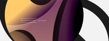 Yaratıcı geometrik duvar kağıdı. Asgari soyut arkaplan. Duvar kağıdı arkaplanı veya iniş sayfası için daire ve dalga kompozisyon vektör çizimi