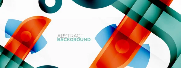 Minimalist Geometric Abstract Background Lines Circles Shadow Effects Composition Wallpaper — Stock Vector