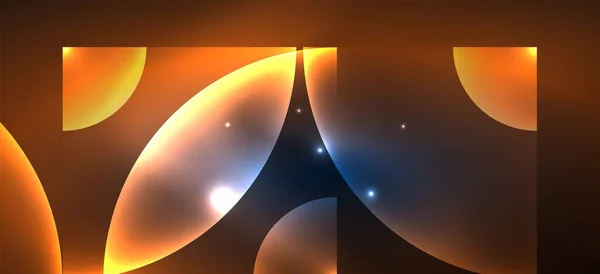 Lumineux Néon Géométrique Fond Abstrait Lumières Incandescentes Sur Les Formes — Image vectorielle