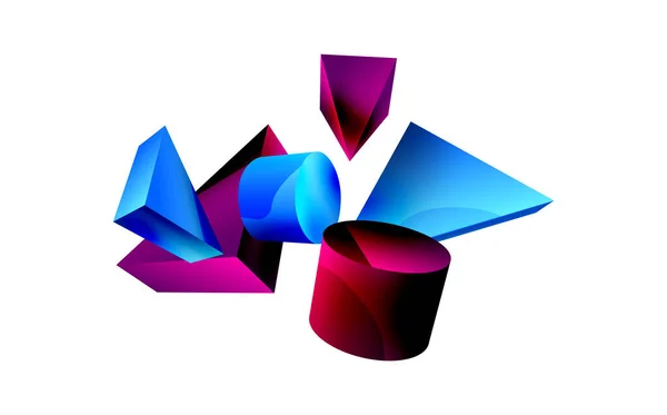 Vektorové Minimalistické Geometrické Abstraktní Pozadí Trojúhelník Válec Základní Tvar Pyramidy — Stockový vektor