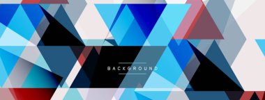 Renkli üçgen bileşimi, geometrik soyut arkaplan. Tekno veya iş konsepti, duvar kağıdı, afiş, arkaplan, iniş sayfası deseni