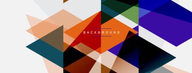 Renkli üçgen bileşimi, geometrik soyut arkaplan. Tekno veya iş konsepti, duvar kağıdı, afiş, arkaplan, iniş sayfası deseni