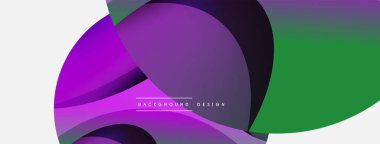 Yaratıcı geometrik duvar kağıdı. Asgari soyut arkaplan. Duvar kağıdı arkaplanı veya iniş sayfası için daire ve dalga kompozisyon vektör çizimi