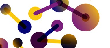 Çizgi noktaları geometrik soyut arkaplan bağlantıları. Çizgilerle birbirine bağlı çemberler. Duvar kağıdı, afiş, arkaplan veya iniş için moda tekno iş şablonu