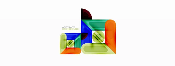 Creatief Geometrisch Behang Minimale Abstracte Achtergrond Cirkels Lijnen Vierkanten Samenstelling — Stockvector