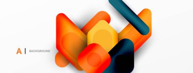 Renkli geometrik şekiller çizgiler, kareler ve üçgenler. Duvar kağıdı, pankart veya iniş sayfası için soyut arkaplan