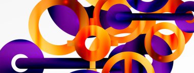 Çember bileşimi soyut arkaplan. Duvar kağıdı, afiş, arkaplan veya iniş için moda tekno iş şablonu