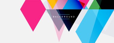 Renkli üçgen bileşimi, geometrik soyut arkaplan. Tekno veya iş konsepti, duvar kağıdı, afiş, arkaplan, iniş sayfası deseni