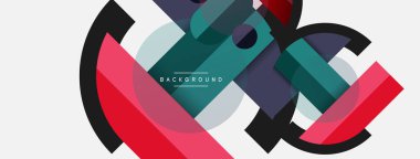 Yuvarlak geometrik şekiller çizgiler ve daireler. Duvar kağıdı afişi ya da iniş sayfası için vektör şablonu