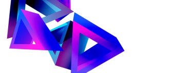 3d üçgen soyut arkaplan. Temel şekil teknolojisi ya da iş konsepti bileşimi. Duvar kağıdı, afiş, arkaplan veya iniş için moda tekno iş şablonu