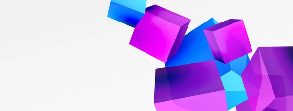 Cubes Vector Abstract Background Composition Square Shaped Basic Geometric Elements — Stock vektor