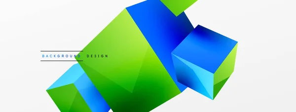 Cubes Vector Abstract Background Composition Square Shaped Basic Geometric Elements — стоковый вектор