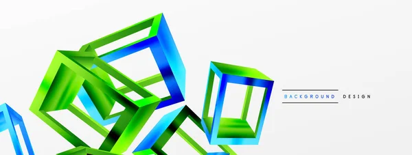 Куб Формує Векторний Геометричний Фон Модний Технологічний Бізнес Шаблон Шпалер — стоковий вектор